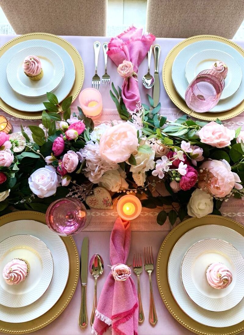Charming in Pink Valentine’s Day Tablescape Ideas