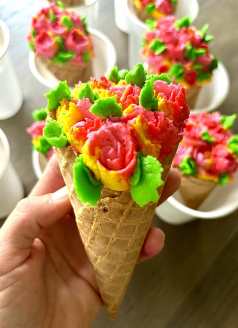 Lilly Pulitzer-Style Waffle Cone Cupcake Bouquet Recipe