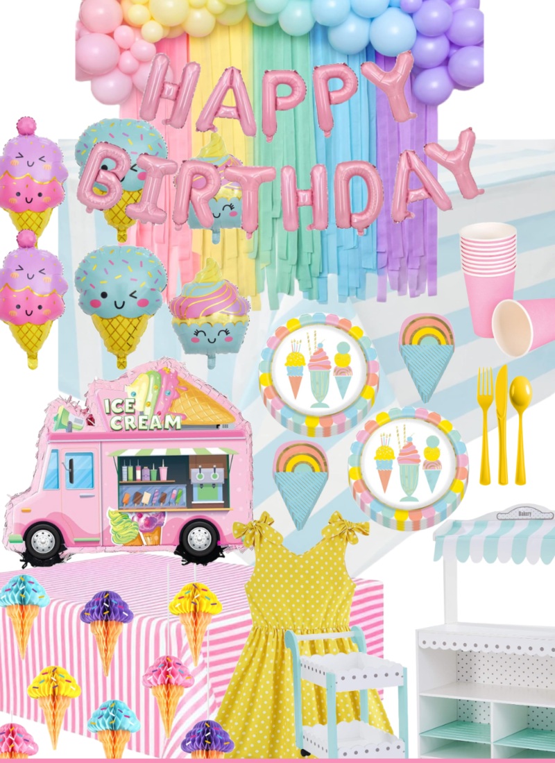 Adorable Girls Ice Cream Birthday Party Ideas